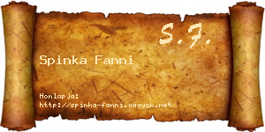 Spinka Fanni névjegykártya