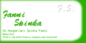 fanni spinka business card